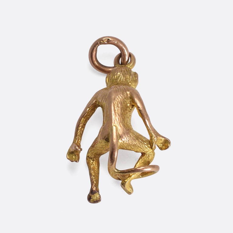 Antique Victorian Gold Monkey Charm Pendant at 1stDibs gold monkey