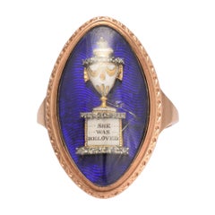 1780s Georgian "She Was Beloved" Navette Memorial Ring