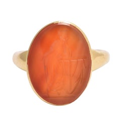 Antique Carnelian "Lady Hope" Intaglio Ring