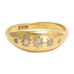 star setting ring Antique Victorian Star-Set Diamond Gypsy Ring
