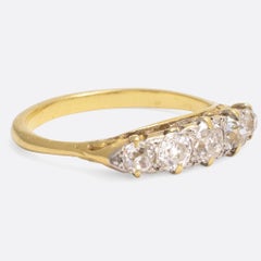 Mid-Victorian Old Cut Diamond Five-Stone Band