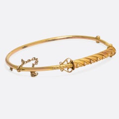 Victorian Etruscan Revival Gold Bangle