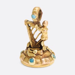 Georgian "Maid of Ireland" Turquoise Fob Pendant