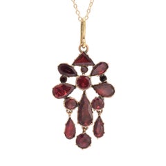 Antique Georgian Flat-Cut Garnet Pendant