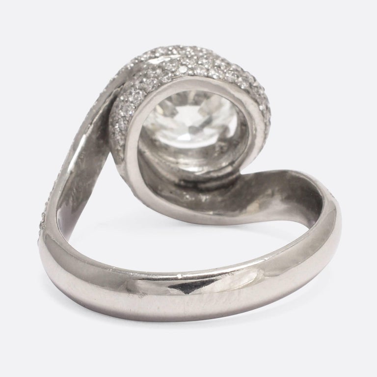 2.7 Carat Diamond Swirl Engagement Ring at 1stDibs | 2.7 carat diamond ...