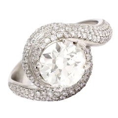 2.7 Carat Diamond Swirl Engagement Ring