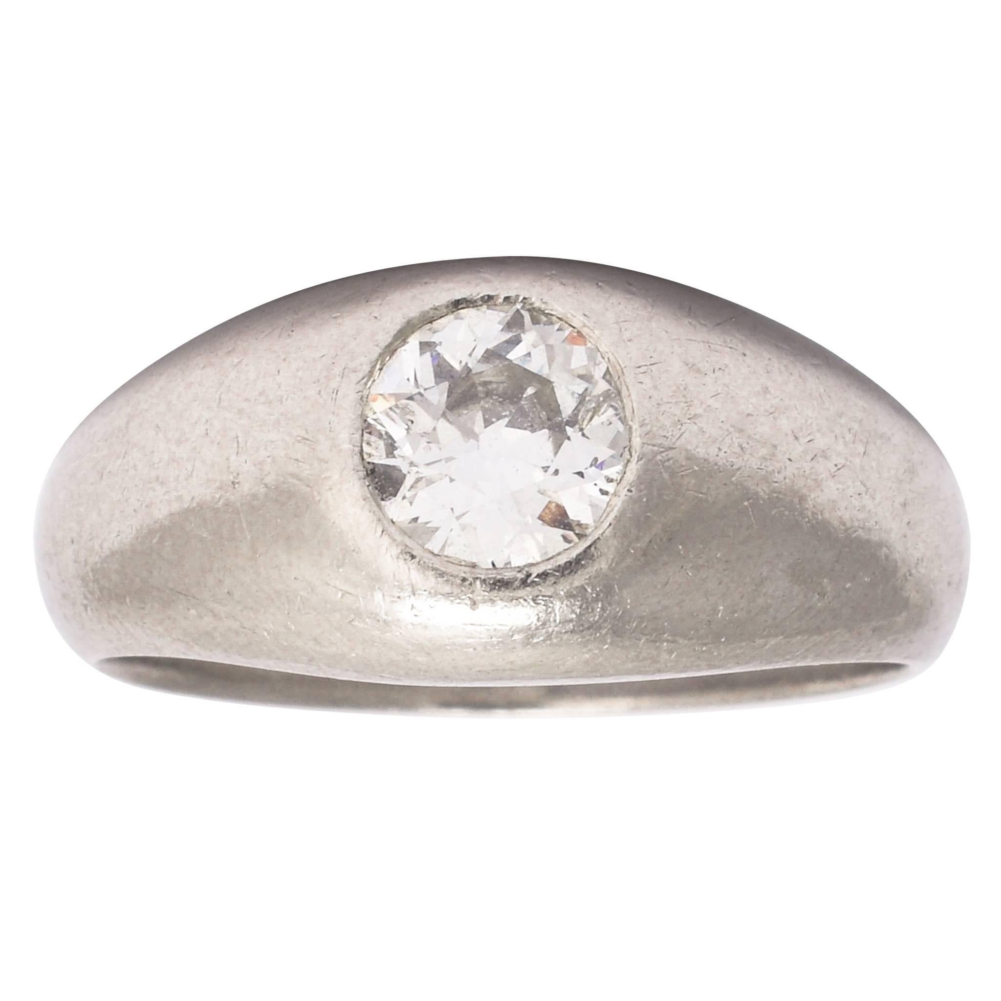 1920s Platinum Diamond Gypsy Ring