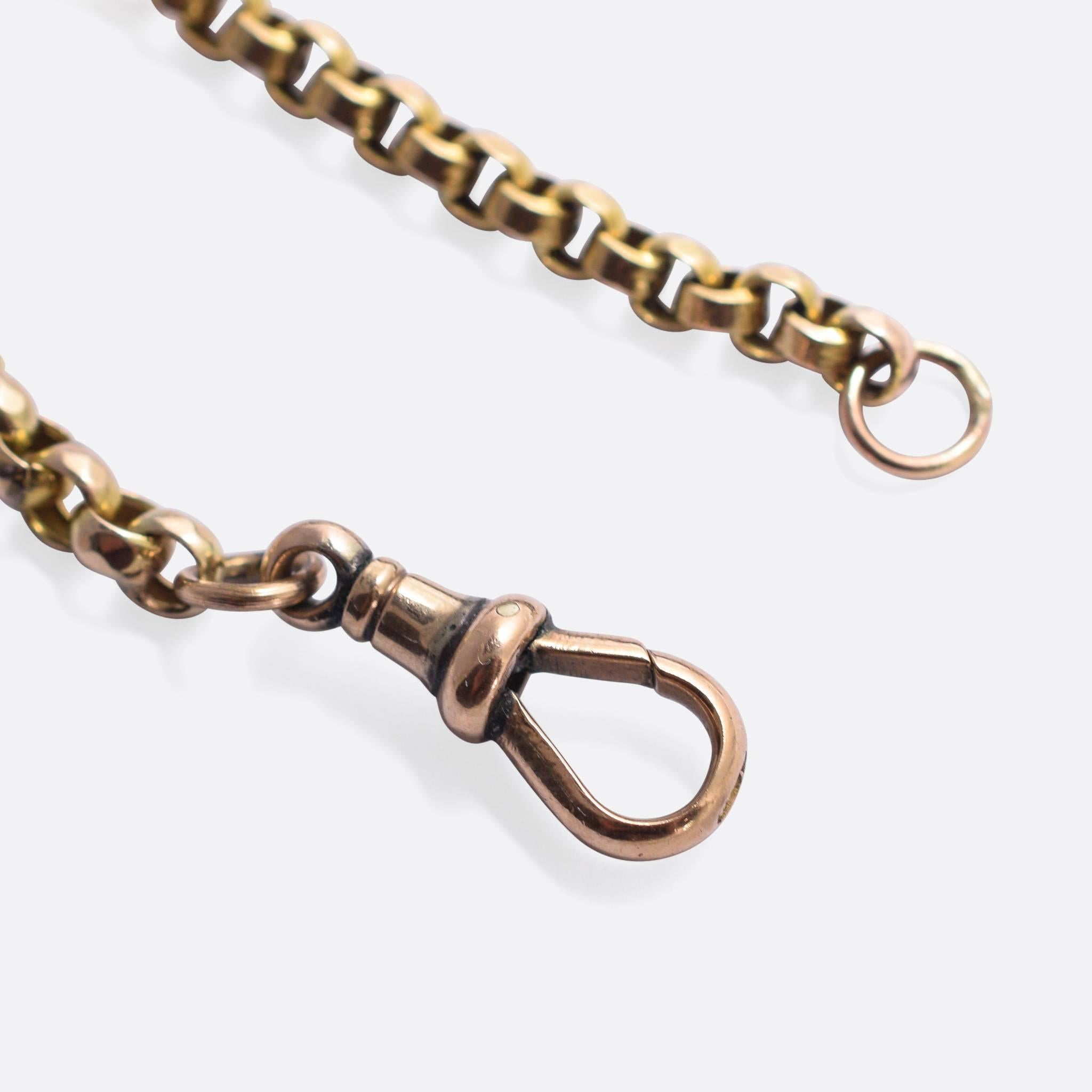 Antique Victorian Gold Half-Guard Chain In Excellent Condition In Sale, Cheshire