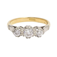 Edwardian Old Cut Diamond Three-Stone Ring
