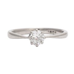 1920s Transitional Cut Diamond Solitaire Ring