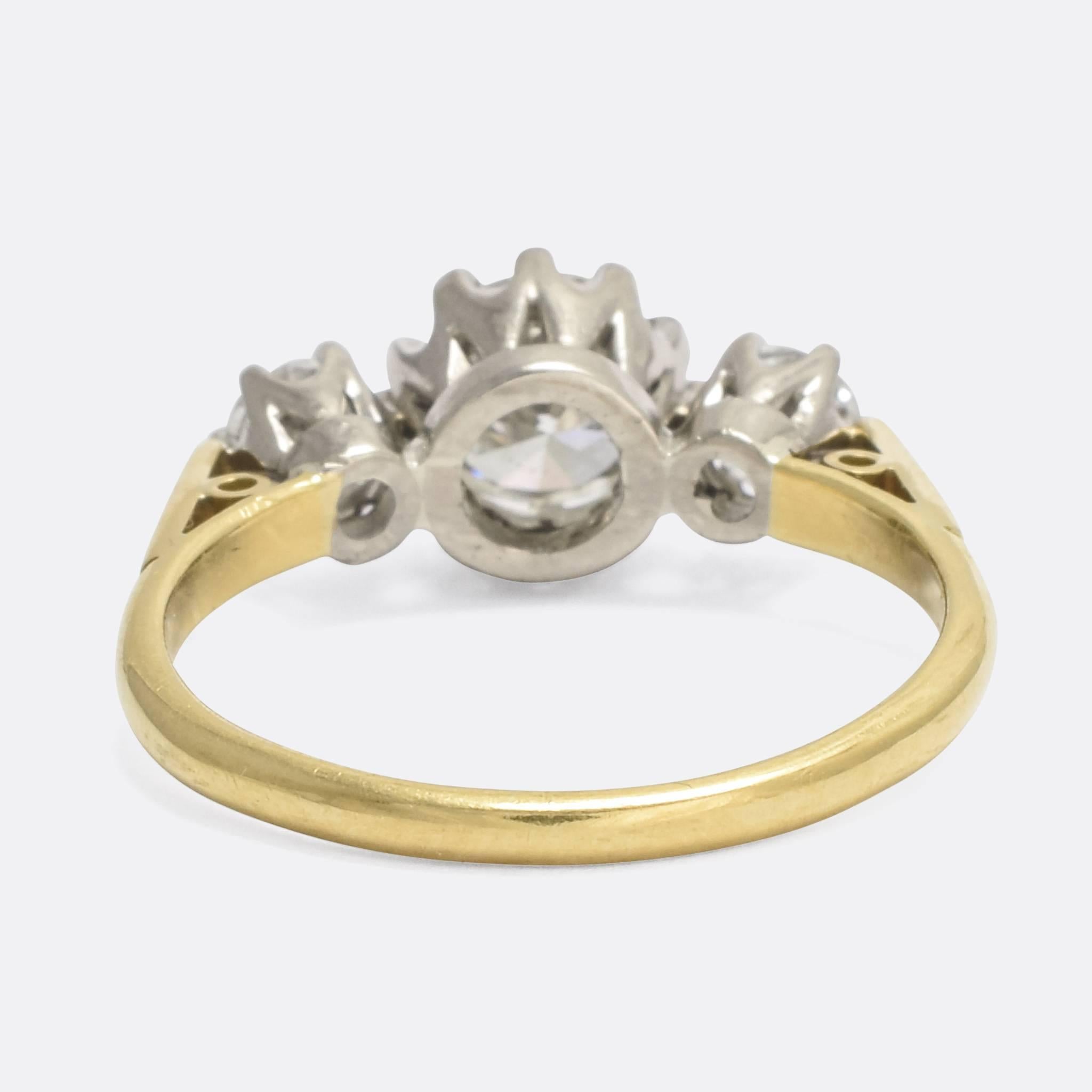 1.5 carat trilogy diamond ring