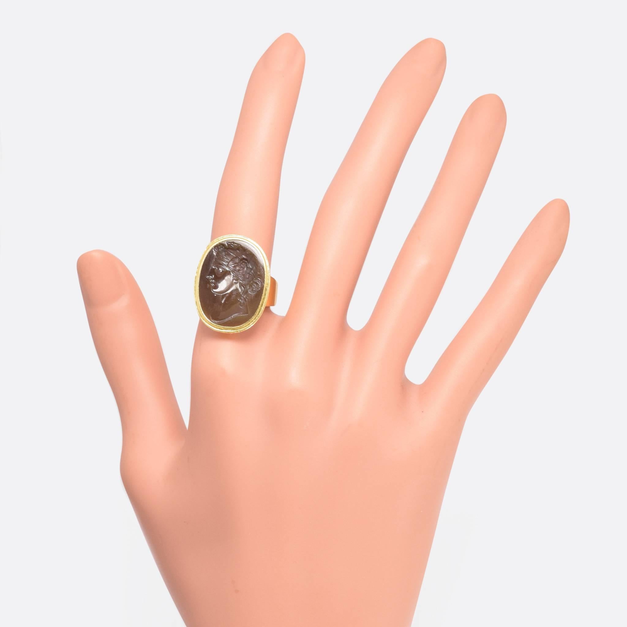 Georgian “Flora” Agate Intaglio Gold Ring 1