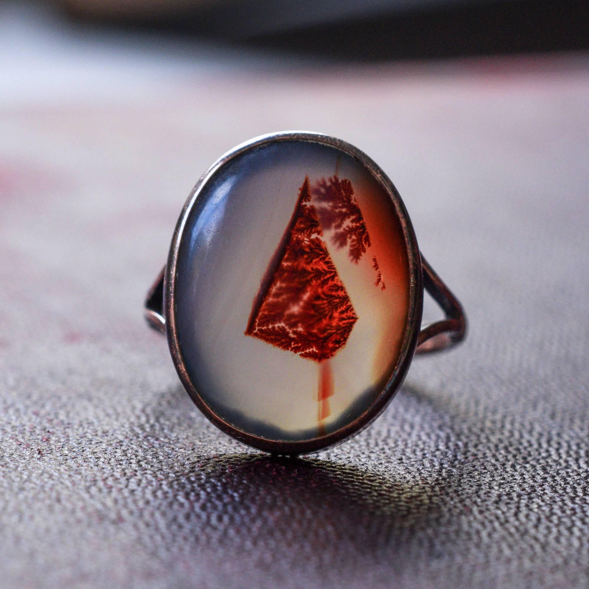 Antique Edwardian Blood Agate Ring 1