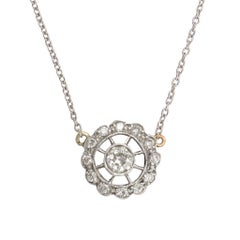 Edwardian Diamond Flower Halo Pendant Edwardian Diamond Flower Halo Pendant