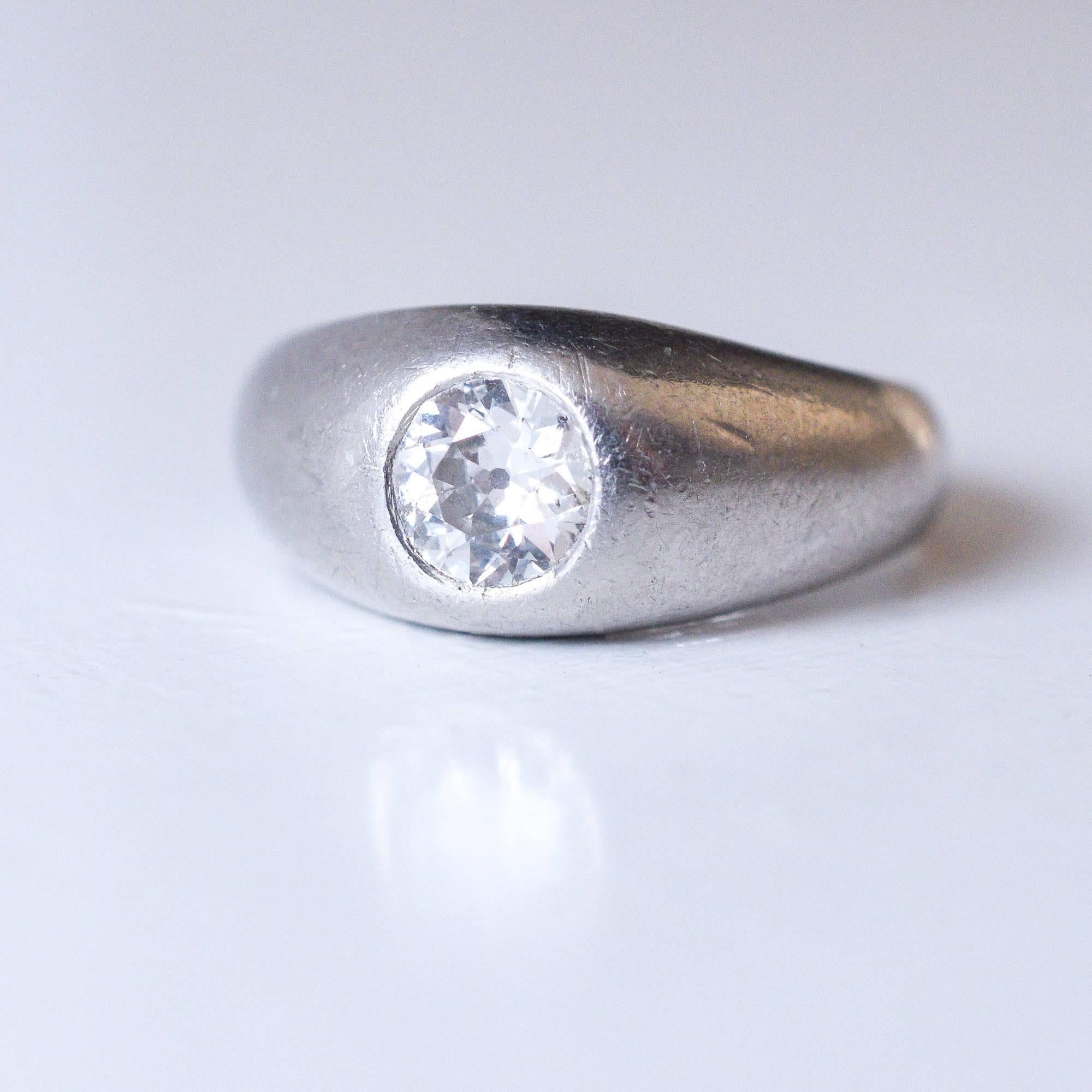 1920s Platinum Diamond Gypsy Ring 1
