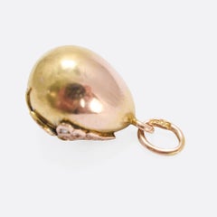 Antique  Russian "Butterfly" Miniature Egg Pendant