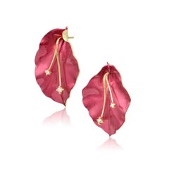 Boucles d'oreilles « Bougainvillea » en or jaune 18 carats serties de diamants