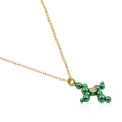 Diamond Cross in Green Nano-Ceramic Coated 18 Karat Yellow Gold