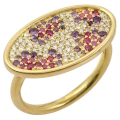 Leopard Print Ring in 18 Karat Gold With Diamonds, Rubies, Amethysts