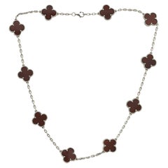 Collier Van Cleef & Arpels Vintage Alhambra en or jaune 18 carats et cornaline – 10 motifs