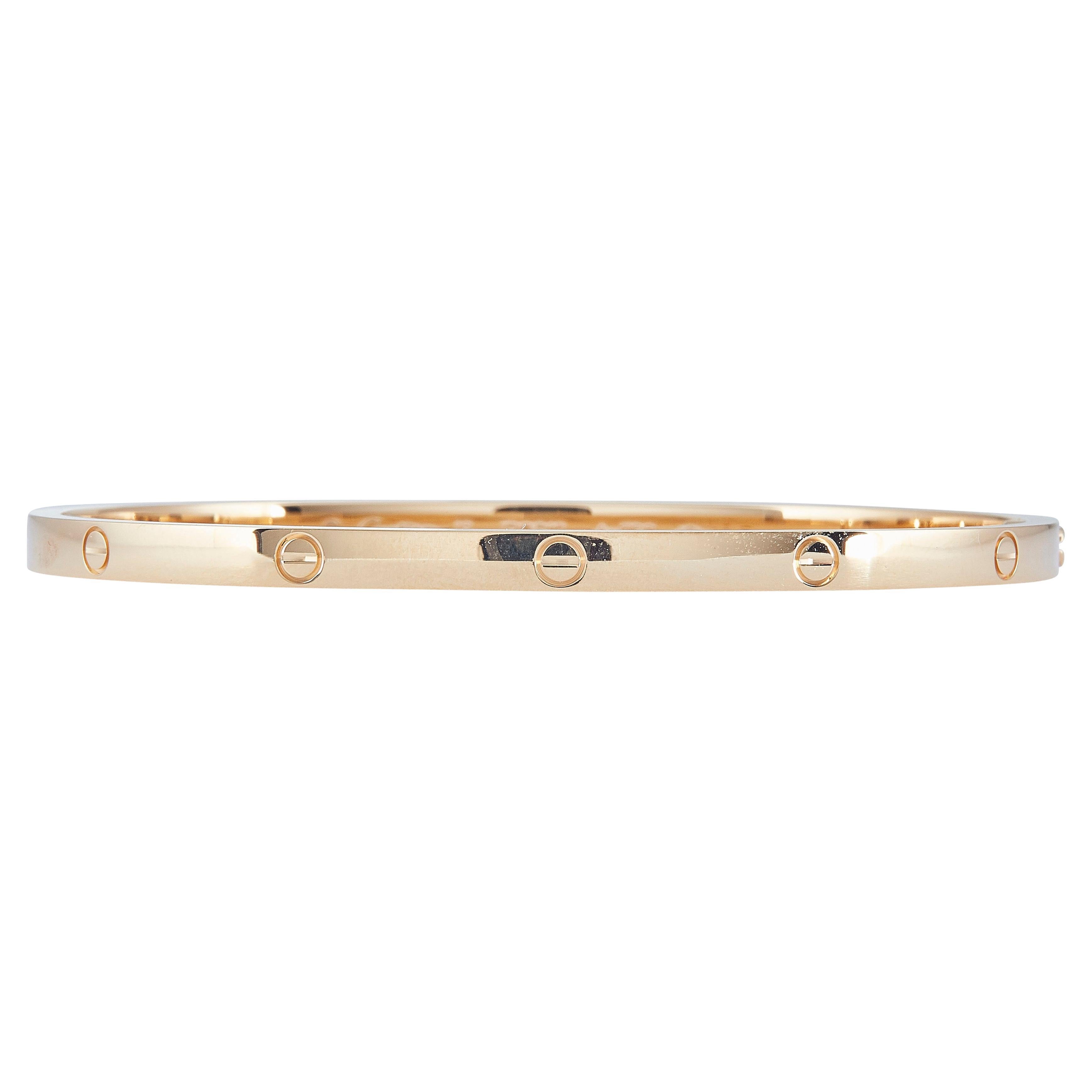 Cartier Bracciale dell'Amore Chiusura a vite singola Modello piccolo in oro giallo 18 carati Taglia 18