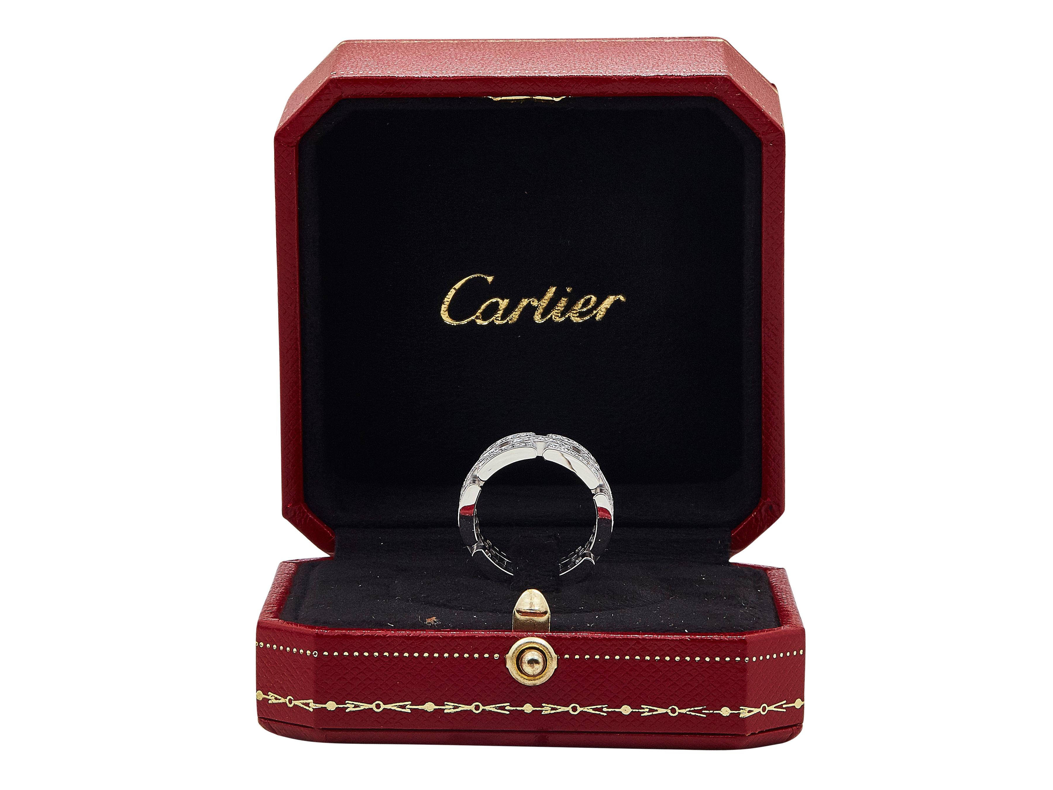 Cartier Bague Maillon Panthère 18K WG Triple Row Paved Taille 54 Excellent état - En vente à New York, NY