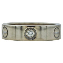 Anello Cartier Love in oro bianco 18 carati con 3 diamanti, misura 56