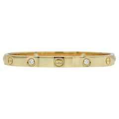 Cartier Love Armband, klassisches Modell, 18 Karat Gelbgold, 4 Diamanten, Größe 17
