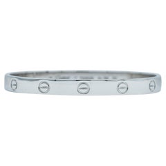 Cartier Love Bracelet, Classic Model, 18K White Gold, Size 17