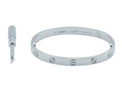 Cartier Love Bracelet, Classic Model, 18K White Gold, Size 17
