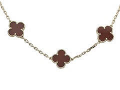Collier Van Cleef & Arpels Vintage Alhambra en or jaune 18 carats et cornaline – 10 motifs