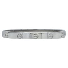 Bracelet Cartier Love, modèle classique, or blanc 18 carats, taille 16