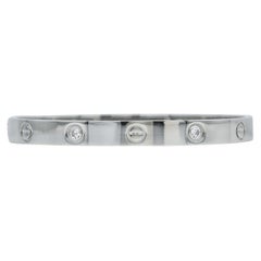 Bracelet Cartier Love, modèle classique, 4 diamants, or blanc 18 carats, taille 17