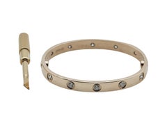 Cartier Love Bracelet, 18K Rose Gold, 10-Diamond, Size 15