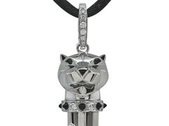 Cartier Panthère 18K White Gold, Diamond, & Onyx Pendant Necklace