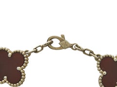 Van Cleef & Arpels Vintage Alhambra 18K Yellow Gold & Carnelian 5-Motif Bracelet