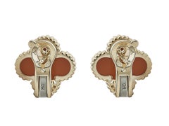Van Cleef & Arpels Vintage Alhambra 18K Yellow Gold & Carnelian Earrings