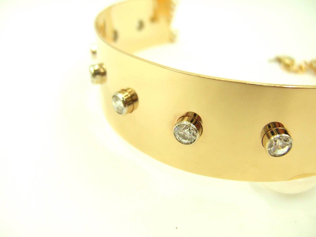 Contemporary Diamond Set Peach Gold Collar