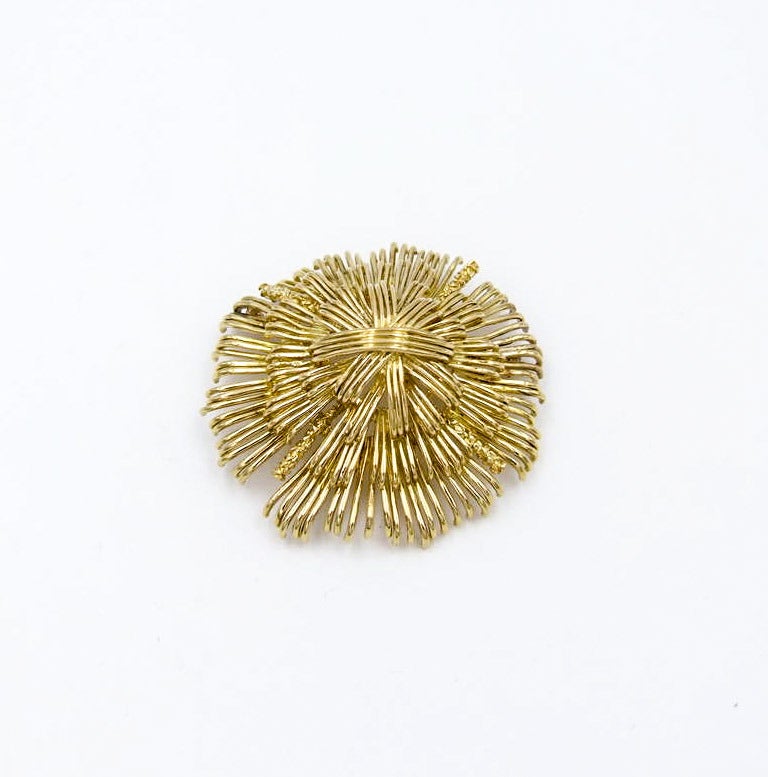 Tiffany & Co. Textured Gold Brooch In Excellent Condition In New York, NY