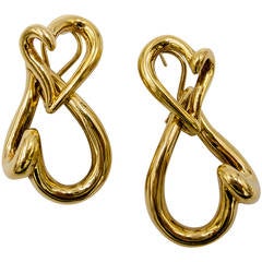 Double Heart Day/Night Gold Earclips 5