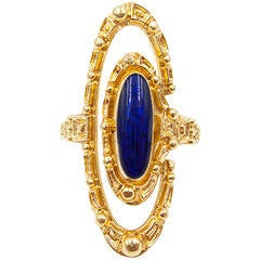 Zolotas Bold Enamel Gold Modernist Cocktail Ring 10