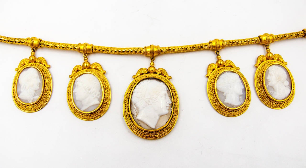 Women's Important Victorian Gold Cameo Suite