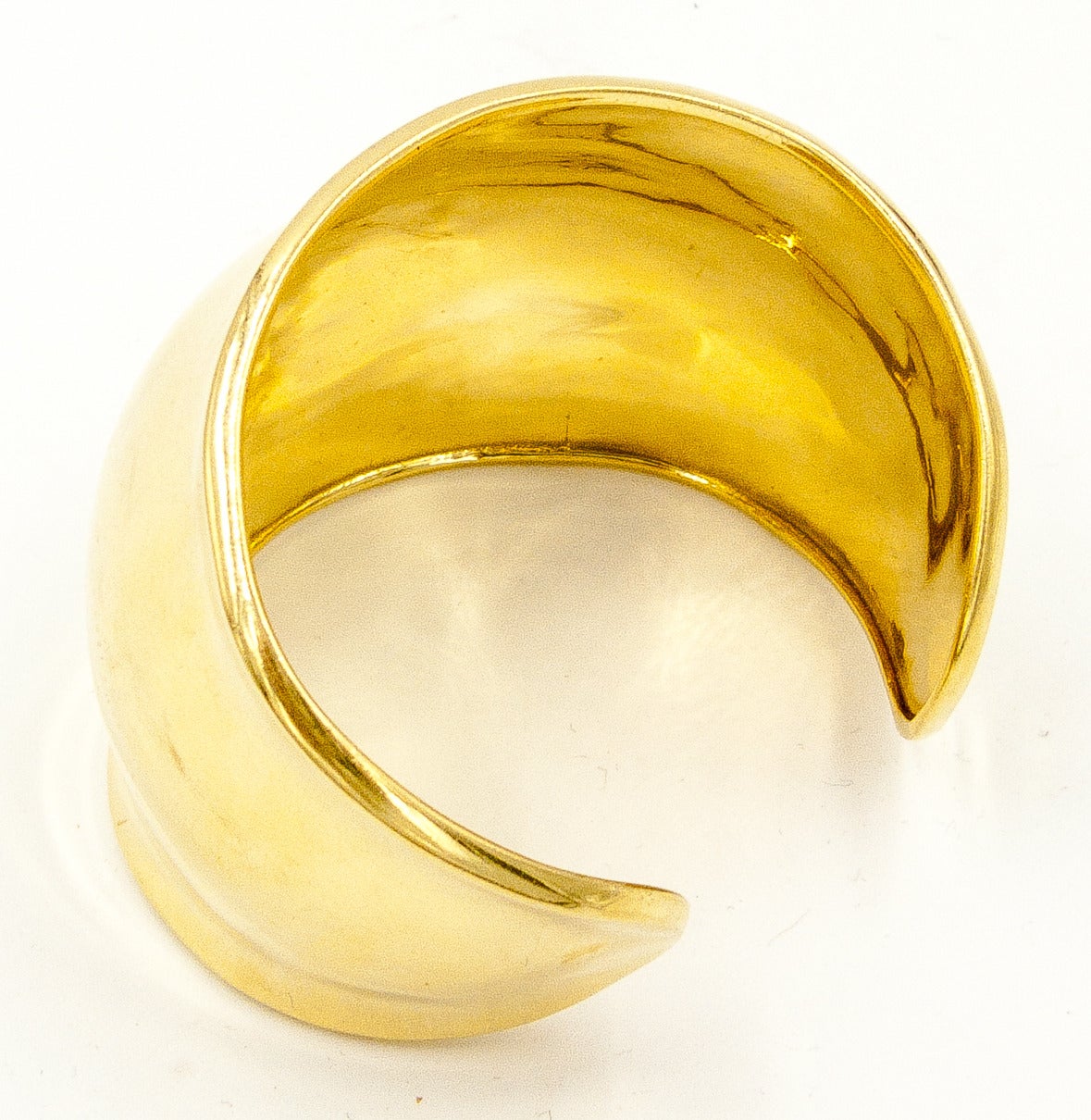 Modernist Boldly Sculptural Gold Cuff Bracelet
