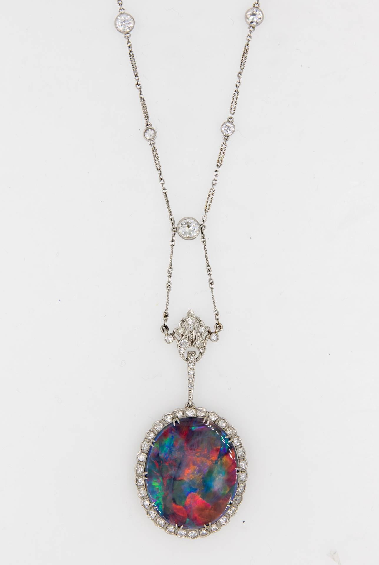 lightning ridge black opal pendant