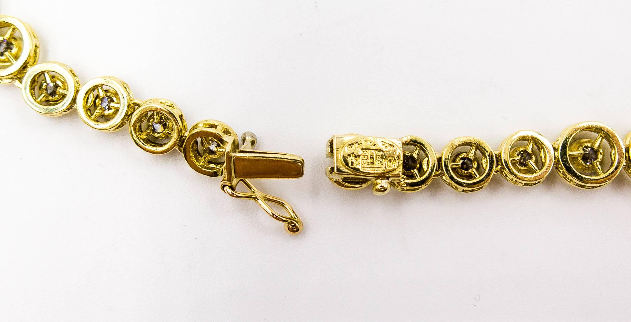 Women's La Triomphe Diamond Gold Collet Set Riviere Necklace