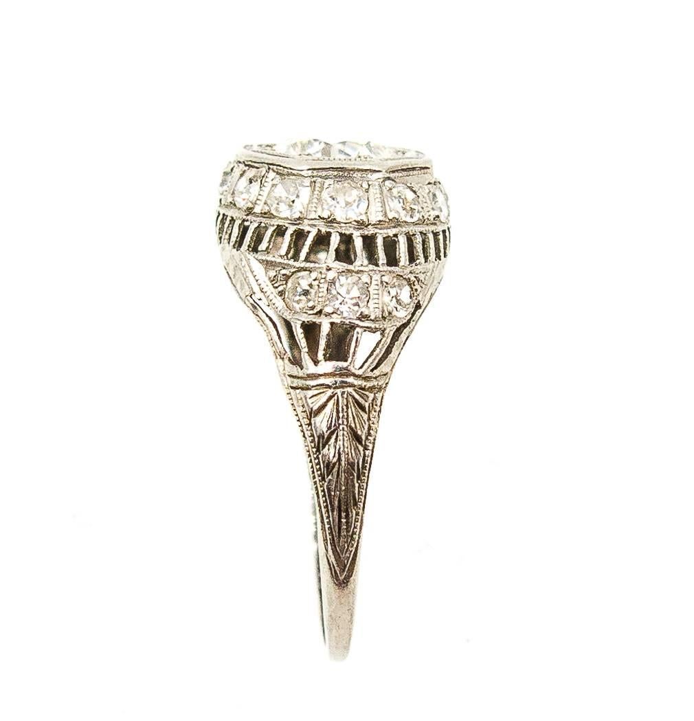 1926 Art Deco Diamond Platinum Engagement Ring 1