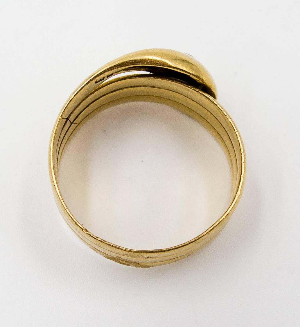 Antique English Diamond Gold Snake Ring 1