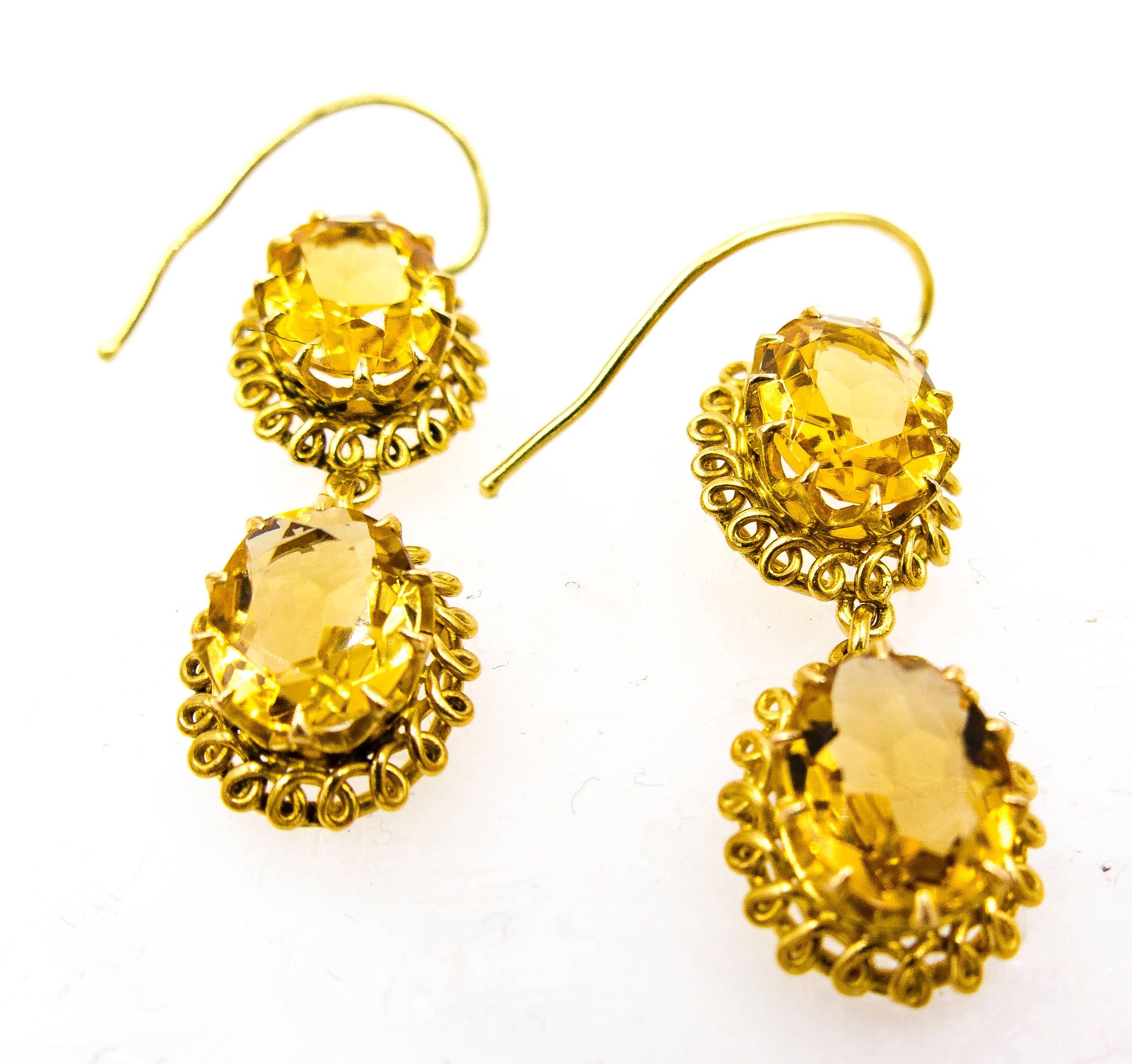 Sunshine Yellow Citrine Gold Suite In Excellent Condition In New York, NY