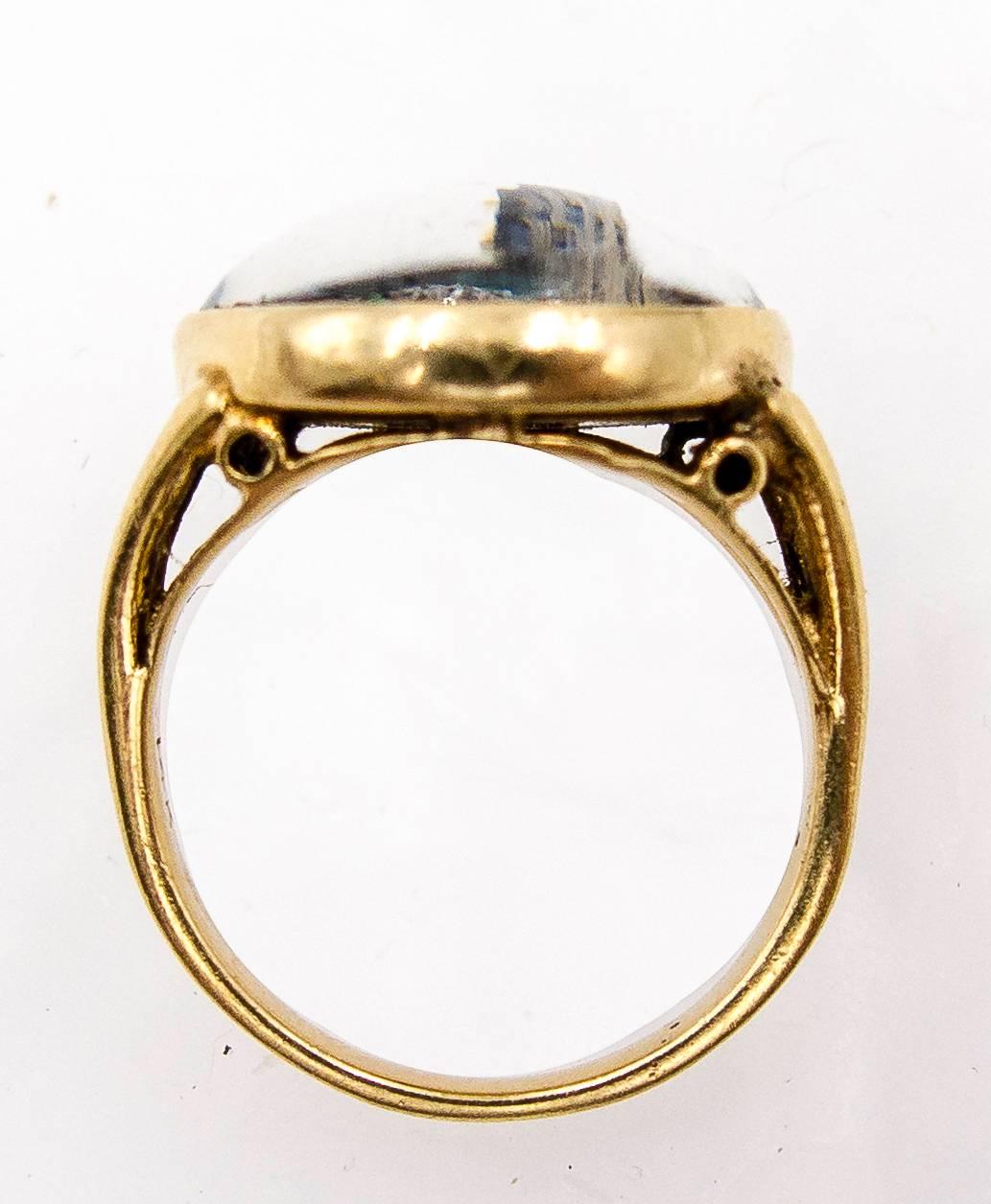 Women's or Men's Victorian Essex Crystal Sporting Motif Ring