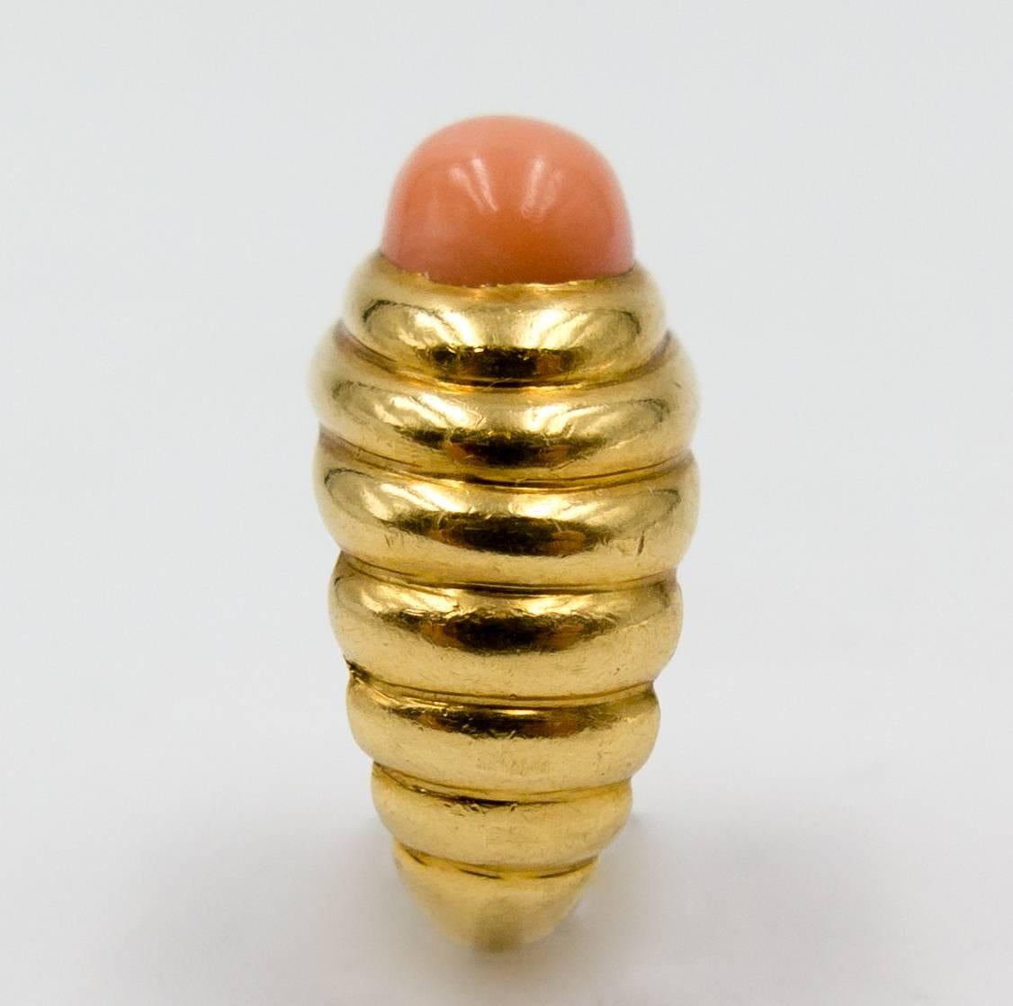 Angelsleder Koralle aus den 1970er Jahren  Ring aus Gold in Rosa 5